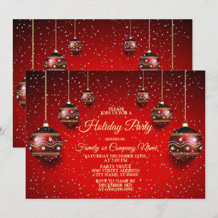 Convites Festa de Natal - Feriados Vermelhos de inverno Ele