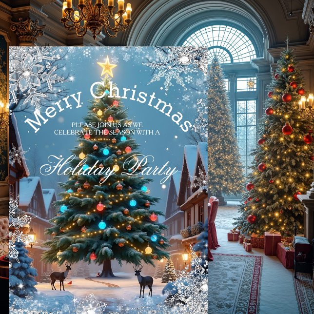 Convites Festa de Natal Férias de Natal Casas rústicas de i (Criador carregado)