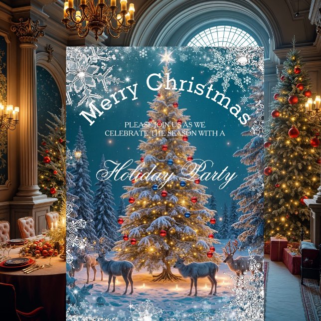 Convites Festa de Natal Festa de Natal Wonderland de invern (Criador carregado)