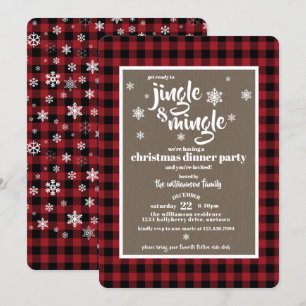 Convites Festa de Natal Festiva de Jingle e Mingle