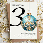 Convites Festa de Natal Festivo Bauble aniversário de 30 an<br><div class="desc">Celebrando um aniversário de 30 anos durante o feriado festivo. Este design de natal bauble é o milestone perfeito para você enviar para amigos e família. Todo texto é personalizável.</div>