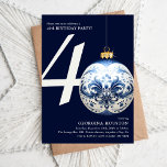 Convites Festa de Natal Festivo Bauble aniversário de 40 an<br><div class="desc">Celebrando um aniversário de 40 anos durante o feriado festivo. Este design de natal bauble é o milestone perfeito para você enviar para amigos e família. Todo texto é personalizável.</div>