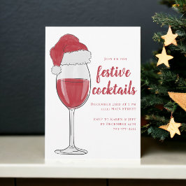Convites Festa de Natal Festivo de Cocktails Feriado