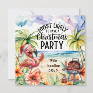 Convites Festa de Natal Flamingo em julho