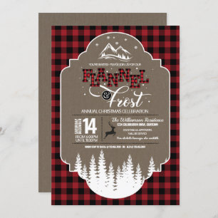 Convites Festa de Natal Flannel e Frost Country