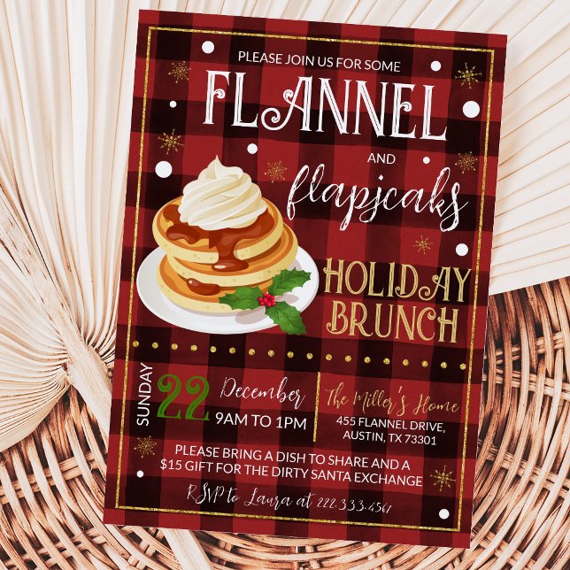 Convites Festa de Natal Flannels Flapjacks (Criador carregado)