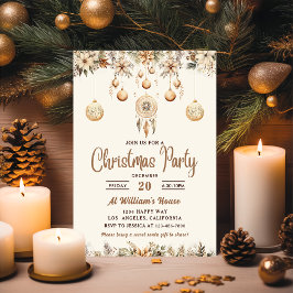 Convites Festa de Natal Floral Boho Natal