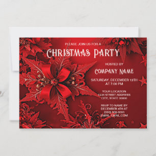 Convites Festa de Natal Floral de Férias da Faixa Vermelha