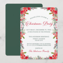 Festa de Natal Floral de Poinsettia em Aquarela