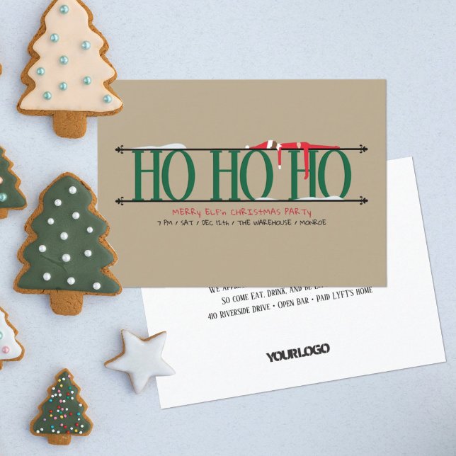 Convites Festa de Natal Funcionarios do Elf Shenanigans Gre (Criador carregado)