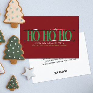 Convites Festa de Natal Funcionarios do Elf Verde e Vermelh
