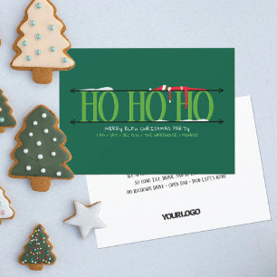 Convites Festa de Natal Funcionarios do Elf Verde Shenaniga