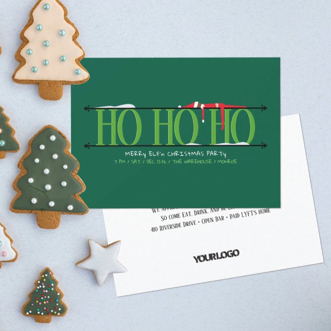 Convites Festa de Natal Funcionarios do Elf Verde Shenaniga (Criador carregado)