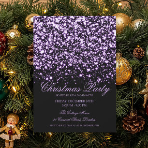 Convites Festa de Natal Glam Purple Midnight Elegante 