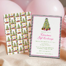 Festa de Natal Glamour Brilhante Preppy Aquarela