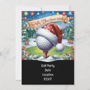 Convites Festa de Natal Golf Par tee Golfer