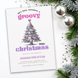 Convites Festa de Natal Groovy Little Disco Ball