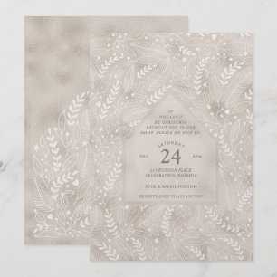 Convites Festa de Natal Holiday Home Champagne Shimmer