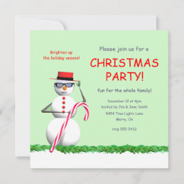 Convites Festa de Natal Holiday Snowman