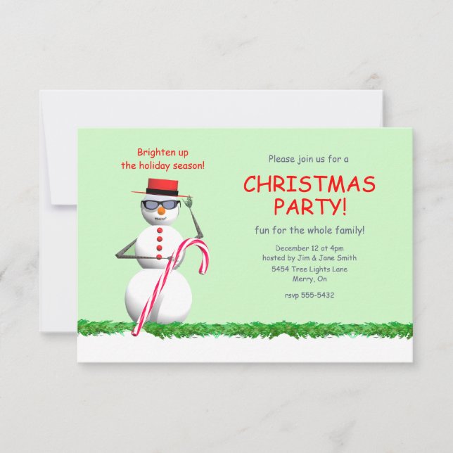 Convites Festa de Natal Holiday Snowman (Frente)