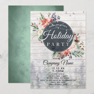 Convites Festa de Natal incorporada do feriado da floresta