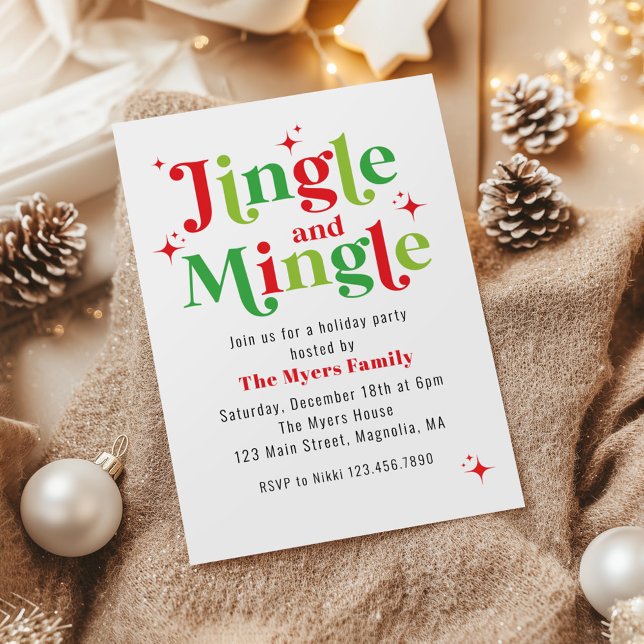 Convites Festa de Natal Jingle and Mingle (Criador carregado)