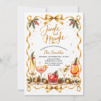 Convites Festa de Natal Jingle and Mingle Diva de Ouro
