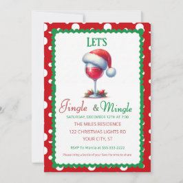 Convites Festa de Natal Jingle e Mingle Coquetel