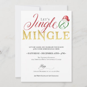 Convites Festa de Natal Jingle Mingle Xmas Holiday