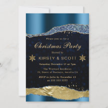 Festa de Natal Lágrimas de Glam Azul e Dourado
