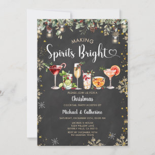 Convites Festa de Natal Making Spirits Bright Coquetel