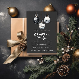 Convites Festa de Natal Minimalista dos Ornamentos Brancos