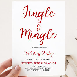 Convites Festa de Natal Minimalista Jingle e Mingle