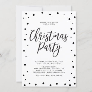 Convites Festa de Natal Moderna em Preto e Branco