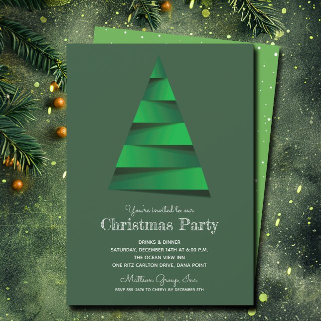 Convites Festa de Natal Moderno (Modern Christmas Tree Holiday Party Invitations - PRINTED and/or INSTANT DOWNLOAD)