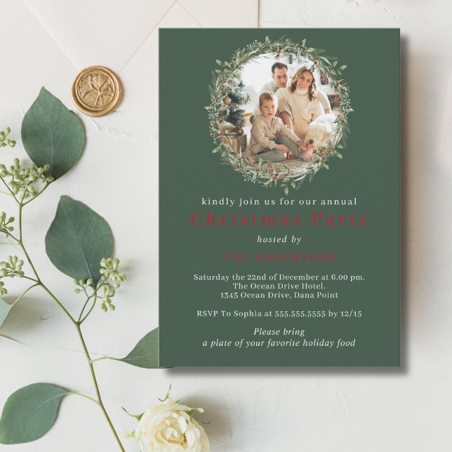 Convites Festa de Natal moderno de fotos de Férias (Criador carregado)