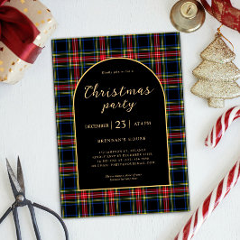 Convites Festa de Natal Moderno Elegante Tartan