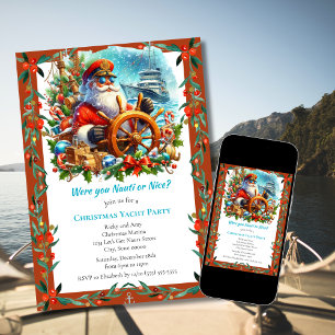 Convites Festa de Natal Moderno Iate Nauti ou Legal Santa