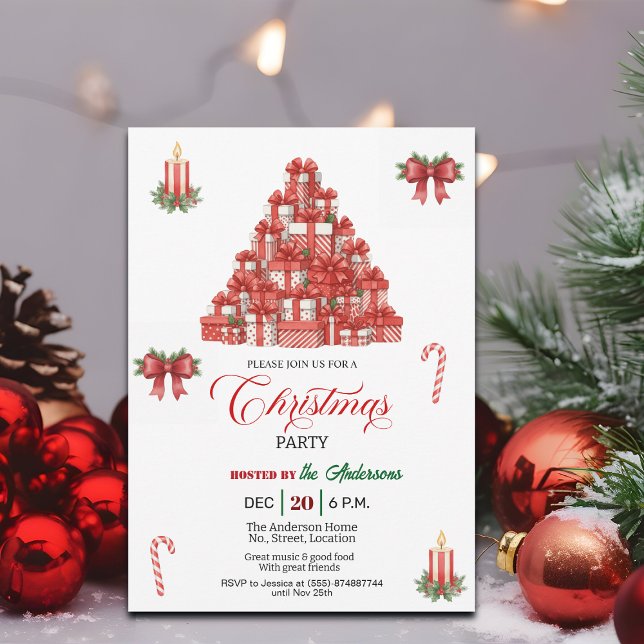 Convites Festa de Natal Montanha de Presentes (Criador carregado)