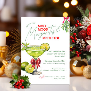Convites Festa de Natal MooMoos, Margaritas & Mistletoe