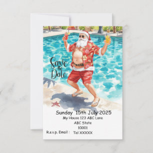 Convites Festa de Natal na Piscina – Papai Noel Salva a Dat