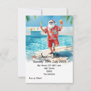 Convites Festa de Natal na Piscina – Papai Noel Salva a Dat