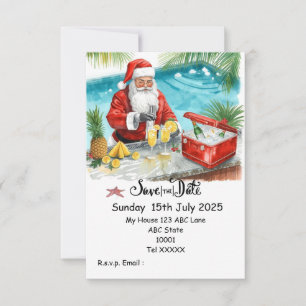 Convites Festa de Natal na Piscina – Papai Noel Salve a Dat