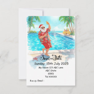 Convites Festa de Natal na Piscina – Papai Noel Salve a Dat