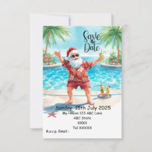 Convites Festa de Natal na Piscina – Papai Noel Salve a Dat