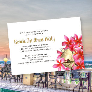 Convites Festa de Natal na Praia da Plumeria Rosa