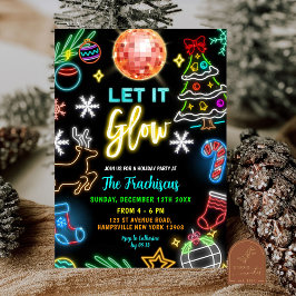 Convites Festa de Natal Neon Let It Glow