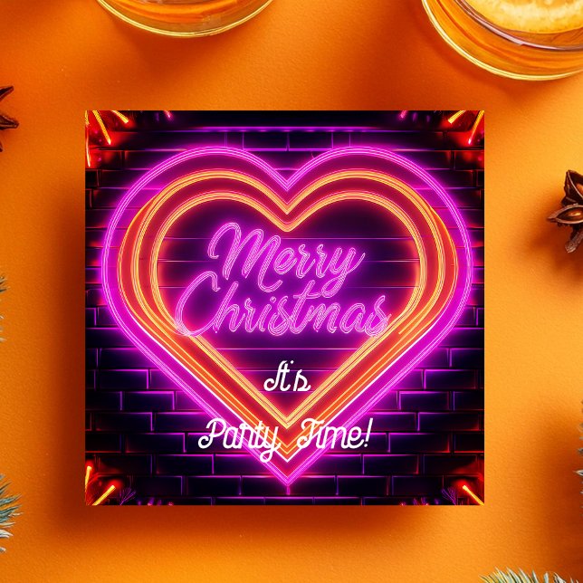 Convites Festa de Natal Neon Merry (Criador carregado)