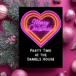 Convites Festa de Natal Neon Merry