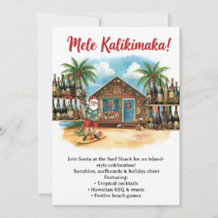 Convites Festa de Natal no Havaí “Mele Kalikimaka!” 